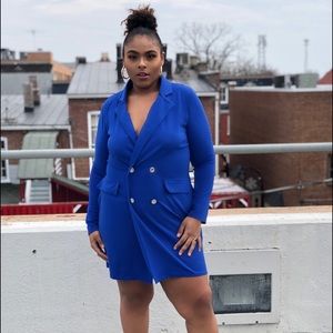 Royal blue blazer dress